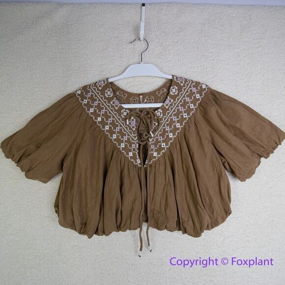 New! Free People Joni Embroidered‎ Top, size S - Picture 2 of 16